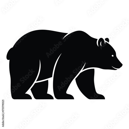 Powerful black bear silhouette majestic wildlife animal graphic art silhouette