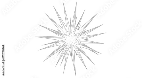Abstract Energetic Burst of Light or Sound Waves Represented as a Radial Pattern