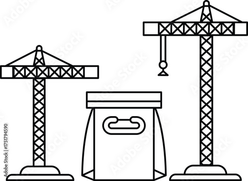 Two cranes and a bag