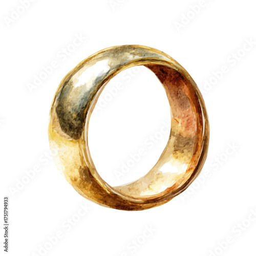 Watercolor painting of Ring, detailed and artistic vector illustration on a white background.