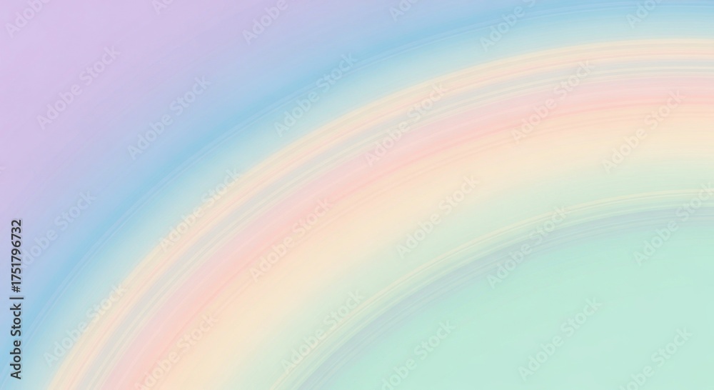 Obraz premium Soft pastel rainbow arcing over a gentle gradient background.