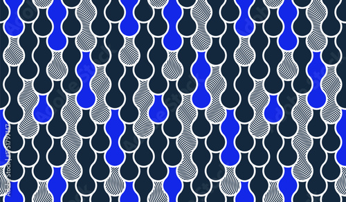 Runny water seamless pattern, vector waves lines geometric abstract background, liquid in motion endless wallpaper.