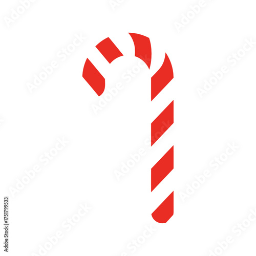 Festive Candy Cane with Red and White Stripes.