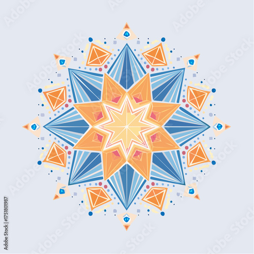 luminous fractal loop built around a radiant star geometry mandala