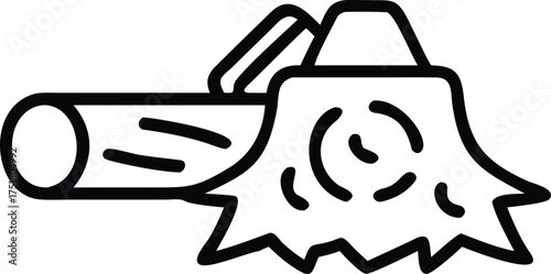 Wood logs and stump with tree rings and bark texture forestry