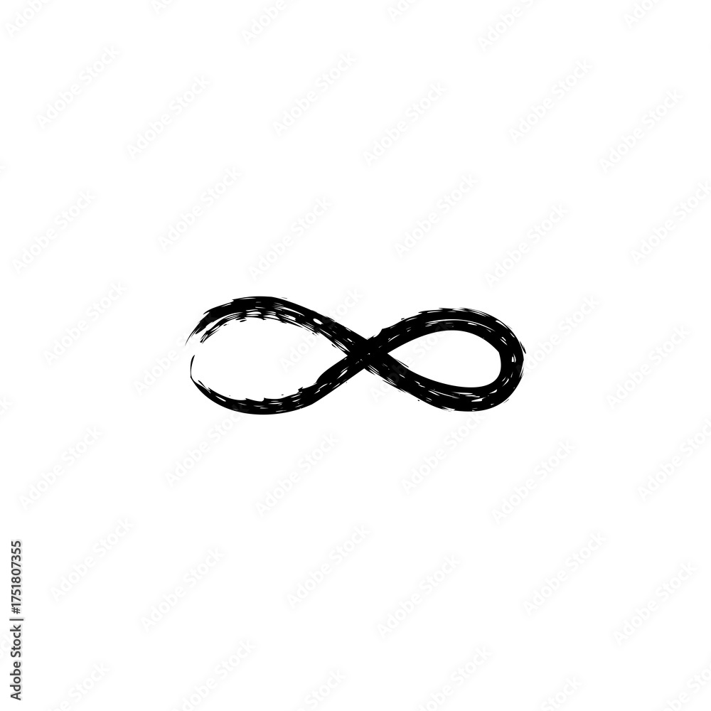 Fototapeta premium Simple Hand Drawn Black Infinity Symbol on White Background Isolated Graphic Element