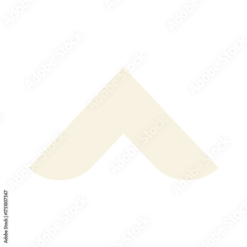 Simple Chevron Arrow Icon with Light Cream Color and Transparent Background