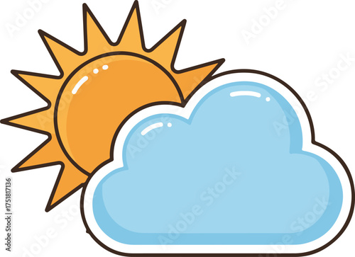Sun Partially Hidden Behind a Blue Cloud weather daytime
