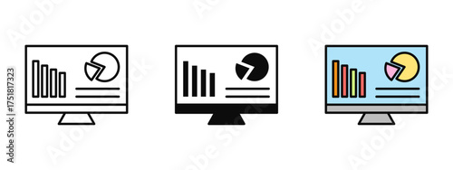 Dashboard icon available in stroke, fill, and color style with a white background — perfect for representing analytics panels, control interfaces, admin boards, and performance overviews.