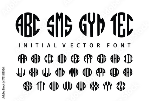 Circle monogram letters Circle monogram alphabet Round Lettering font vector file. Minimal modern fonts for logo, brand, abc, sms, gym, tec etc.

