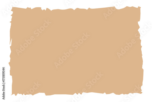 Single sand torn paper sheets. Ripped edge paper strips collection. Torn notebook page or scrap note with damaged border.