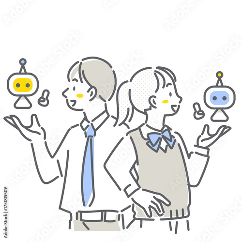 High school student masters AI: Simple and stylish line drawing illustrations