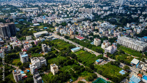 Aerial shot of Bengaluru urban area