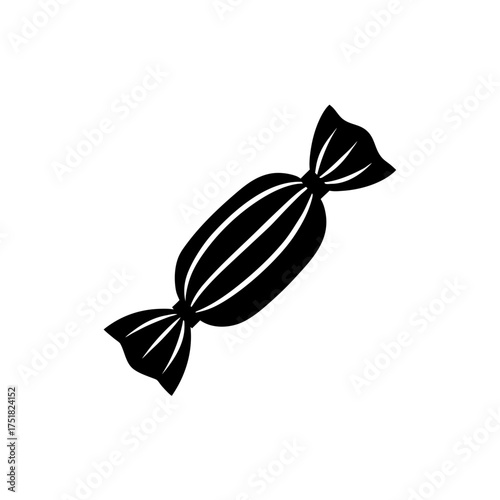 Illustration of a wrapped candy on transparent background silhouette