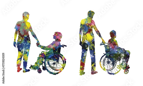 Wheelchair Inclusion Watercolor Art – Disability Support & Accessibility