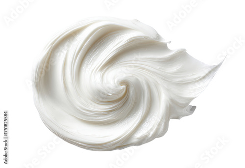 Creamy swirl of white substance