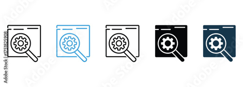 Optimize your website with a sleek, modern search tool for peak performance and a smooth user experience, featuring configuration, settings and technology icons