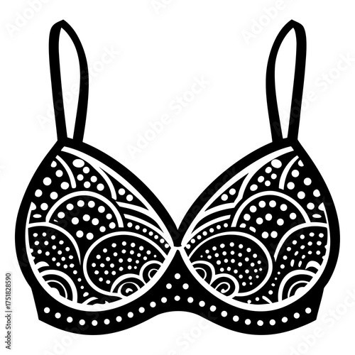 Vibrant and playful bra icon symbolizing femininity lingerie and personal style presented as a clean graphic on a white background