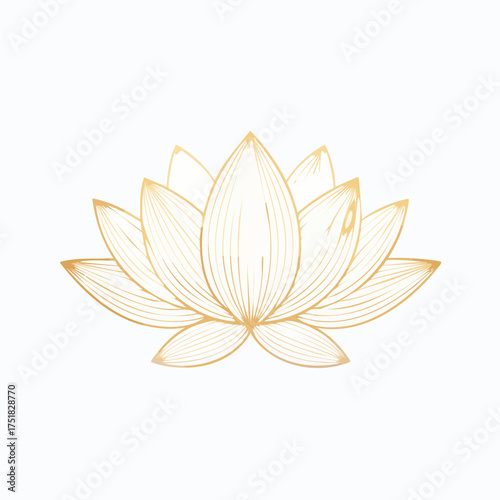 Elegant golden lotus line art with fireflies perfect for vesak day celebrations and spiritual designs