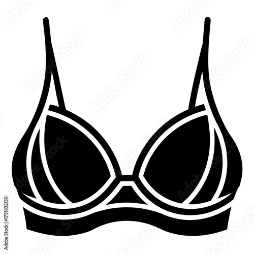 Collection of flat design illustrations showcasing various styles and colors of women s bras for fashion and lingerie concepts