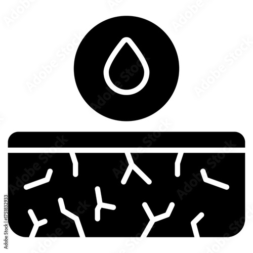 Dry icon. Drought symbol. No water and climate dryness collection. Glyph Icon