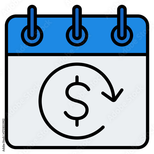Loan repayment icon. Financial payment symbol. Credit and debt transaction collection. Filled Line Icon