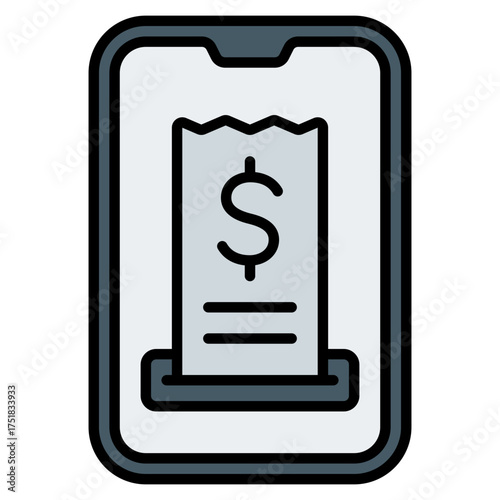 Bills icon. Payment list symbol. Utility and expense record collection. Filled Line Icon