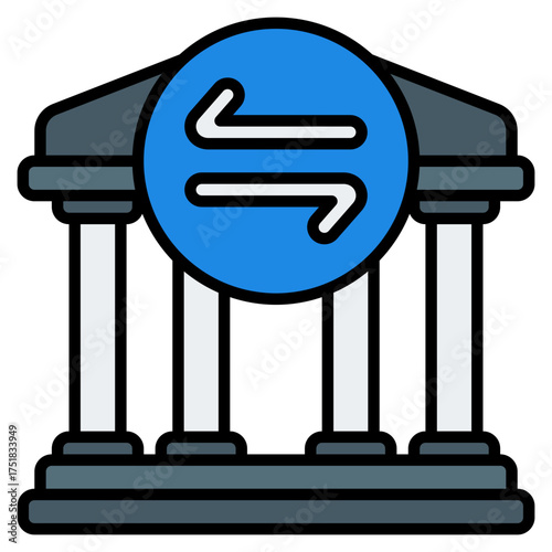 Bank transfer icon. Online payment symbol. Digital money transaction collection. Filled Line Icon