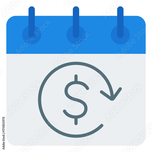 Loan repayment icon. Financial payment symbol. Credit and debt transaction collection. Flat Icon