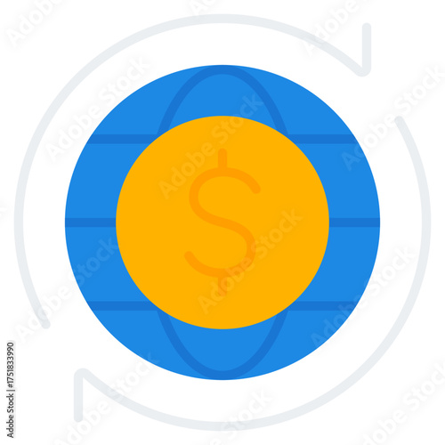 International transfer icon. Global payment symbol. Worldwide money transaction collection. Flat Icon
