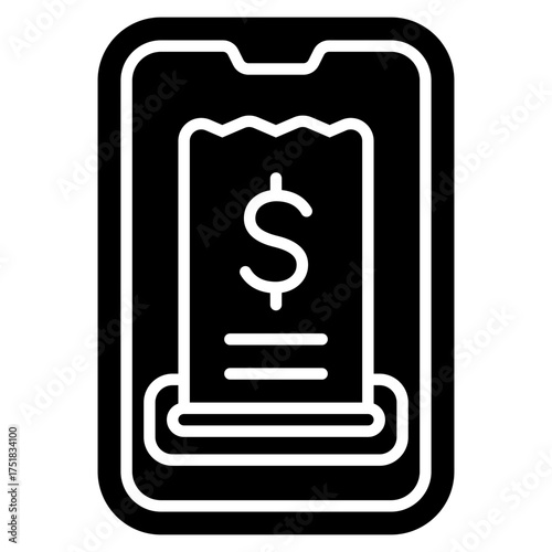 Bills icon. Payment list symbol. Utility and expense record collection. Glyph Icon