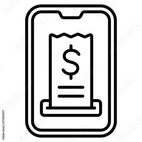 Bills icon. Payment list symbol. Utility and expense record collection. Line Icon