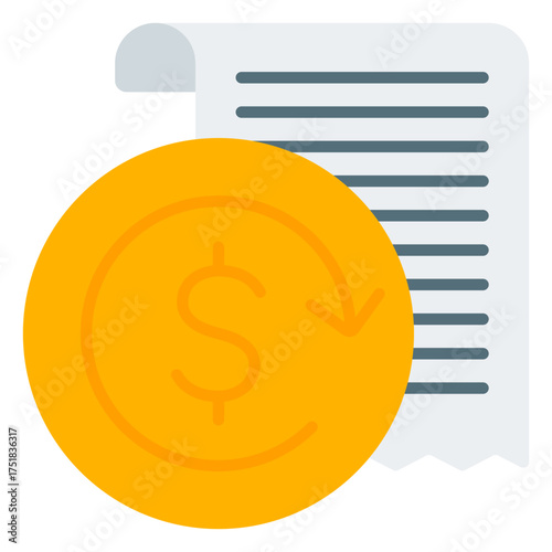 Refund transaction icon. Return payment. Money back and reimbursement collection.Flat Icon