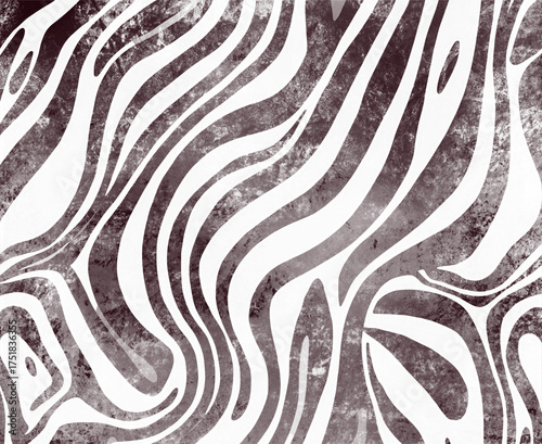 Abstract illustration with textured asymmetric swirls in brown-grey and white