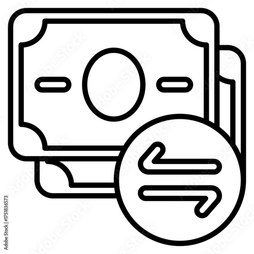Money transfer icon. Digital transaction. Send and receive payment collection.Line Icon
