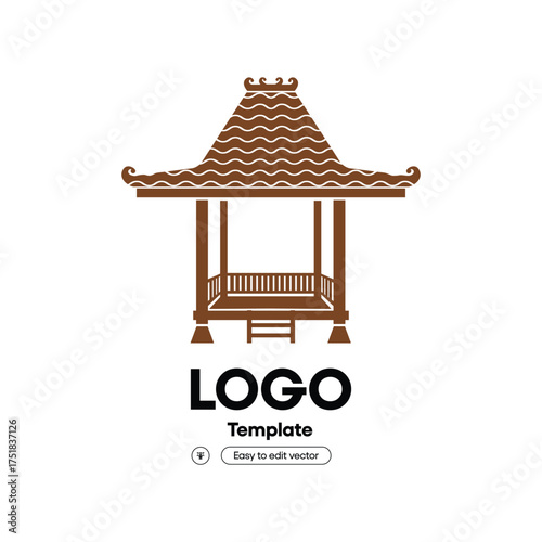 Traditional gazebo with transparent background