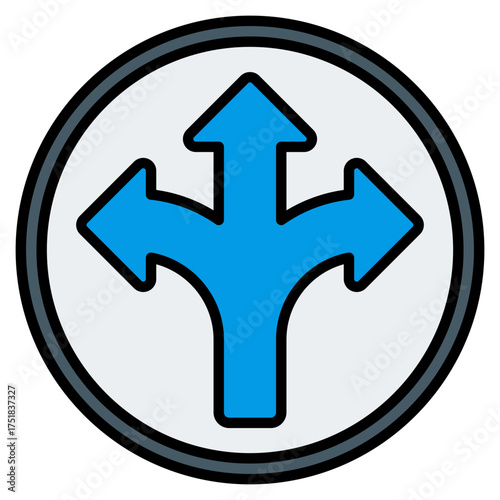 Direction icon. Arrow route. Navigation and travel guidance collection.Filled Line Icon
