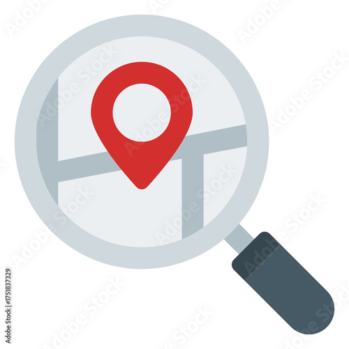 Search icon. Map finding symbol. GPS and navigation exploration collection.Flat Icon