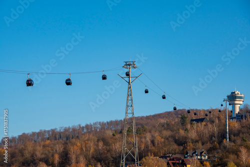 Fototapeta Naklejka Na Ścianę i Meble -  Solina Cable Car - Poland