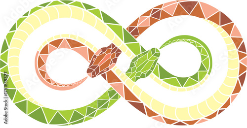 Diamondback Rattlesnake in infiniti ouroboros style