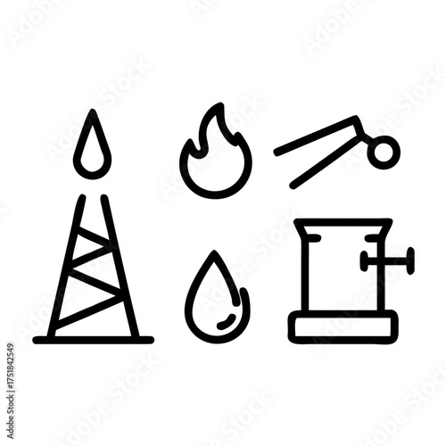 Illustration of oil and gas industry elements