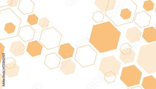 Abstract hexagon frame for futuristic banner template. Technology background design
