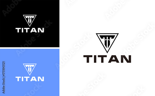 Titan Gladiator Letter T Logo Design with Shield and Mask Symbol for Strong Warrior Brand Identity in Modern Geometric and Minimalist Style