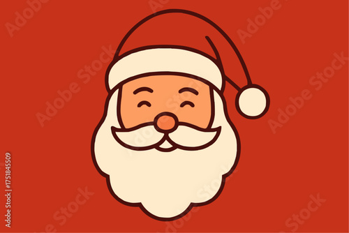 Joyful Santa Claus face spreading holiday cheer and festive spirit