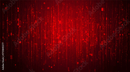 Abstract red and orange vertical lines with glowing squares, creating a dynamic and vibrant background