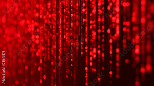 Abstract red and orange vertical lines with glowing squares, creating a dynamic and vibrant background