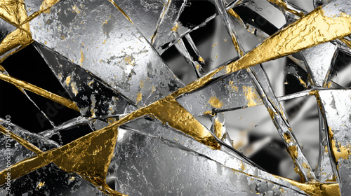 Close-up of mixed gold and silver metallic fragments.