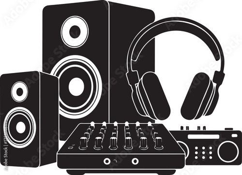 Solid Audio Mixing and Music Production Equipment Setup.