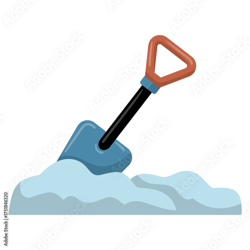 Snow Shovel on Snow Pile