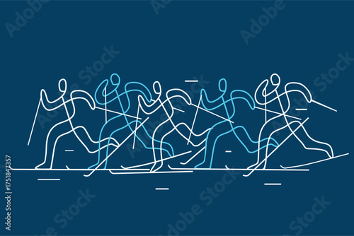 Canvas Print Cross-country skiing, competition